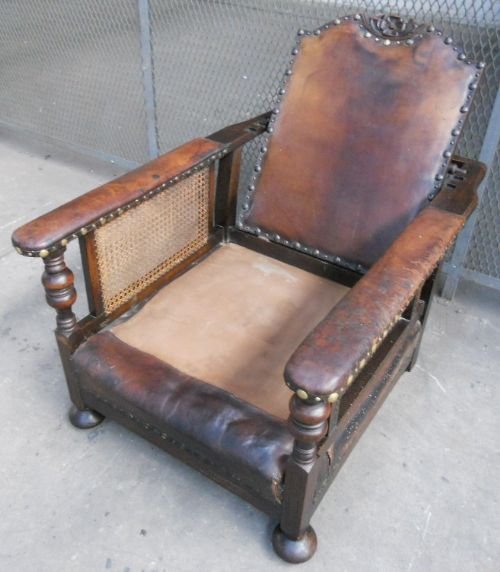 Oak & Leather Reclining Armchair