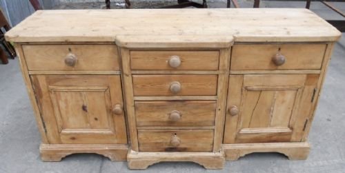 Victorian Breakfront Pine Dresser Base