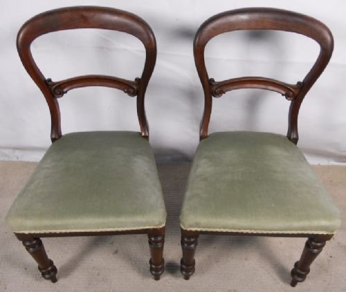 Pair Victorian Mahogany Dining Chairs