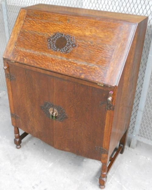 Oak Writing Bureau Cabinet