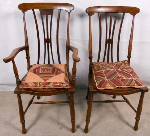 Two Edwardian Inlaid Mahogany Salon Chairs