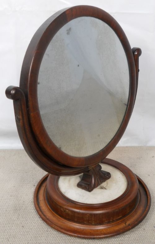Victorian Mahogany Toilet Mirror with Marble Base