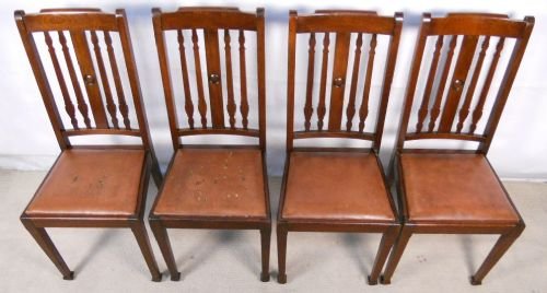 Set of Four Edwardian Mahogany Highback Dining Chairs