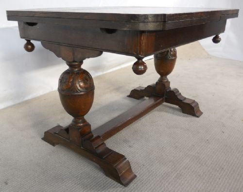 Heavy Oak Drawleaf Dining Table