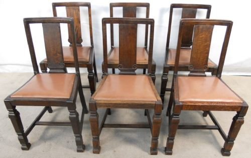 Set of Six Oak Dining Chairs