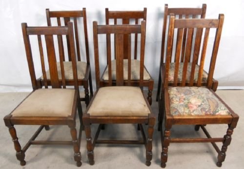 Six Oak Highback Dining Chairs