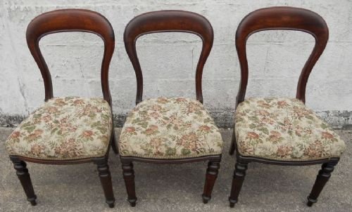 Set of Three Victorian Mahogany Dining Chairs