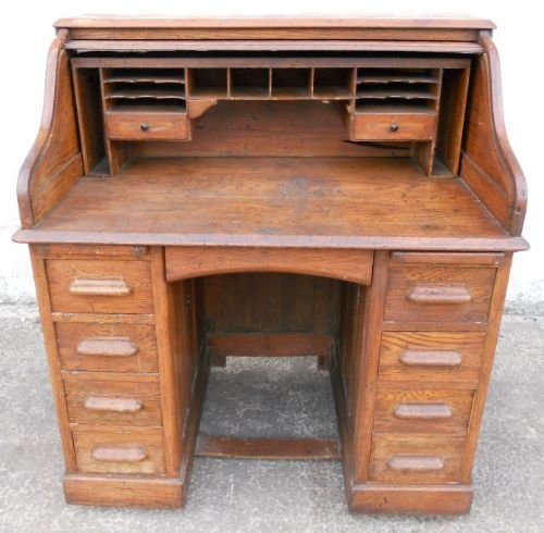 Victorian Oak Kneehole Desk Workstation