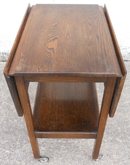Oak Dropleaf Tea Trolley