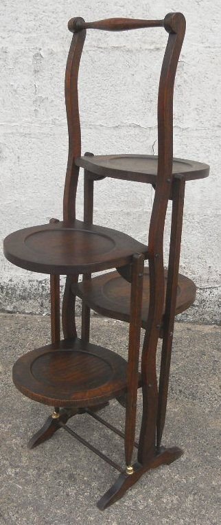 Oak Folding Double-sided Cake Stand