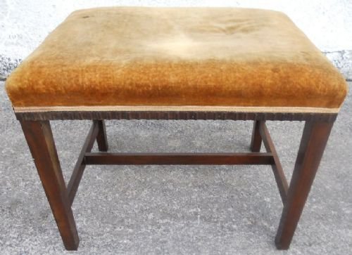 Mahogany Framed Upholstered Stool