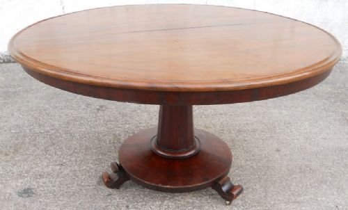 Victorian Mahogany Round Pedestal Dining Table to Seat Four