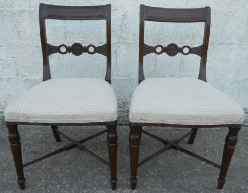 Pair Georgian Mahogany Dining Chairs