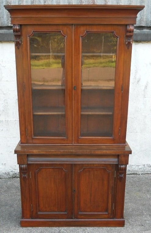 Victorian Mahogany Bookcase Cabinet
