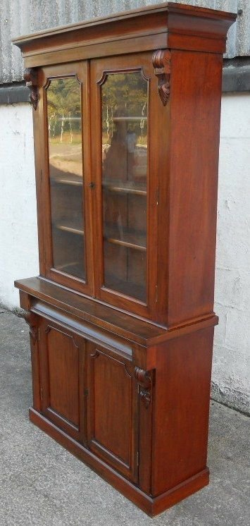 fig 1. Victorian Mahogany Bookcase Cabinet