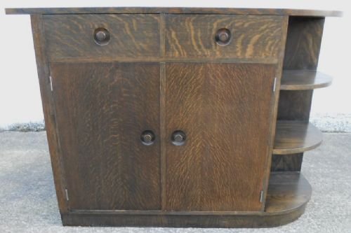Deco Oak Display Sideboard