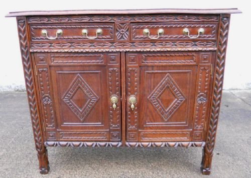 Victorian Carved Oak Sideboard