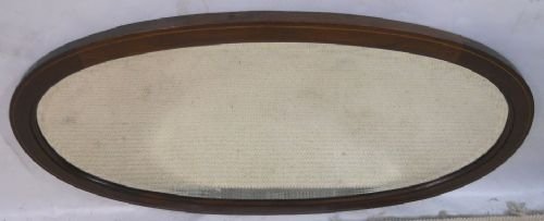 Edwardian Inlaid Mahogany Oval Hanging Wall Mirror
