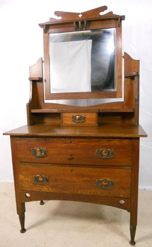 Edwardian Oak Dressing Chest
