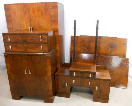 fig 1. Deco Walnut Four Piece Bedroom Suite