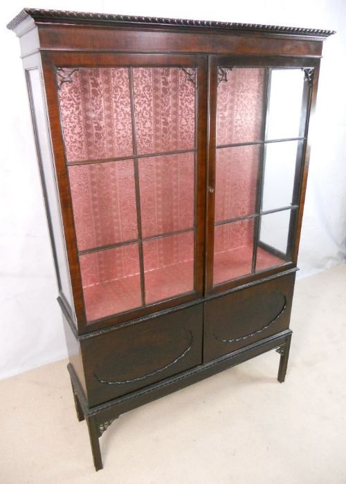 fig 1. Edwardian Mahogany China Display Cabinet