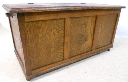 Small Oak Panelled Blanket Box