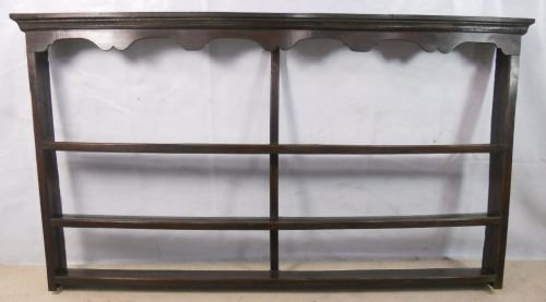 Georgian Oak Hanging Plate Dresser Rack