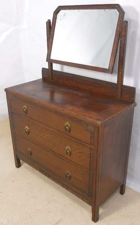 Oak Dressing Chest with Mirror
