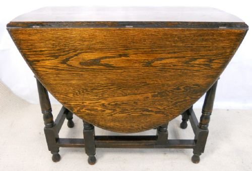 fig 1. Oval Oak Dropleaf Gateleg Dining Table