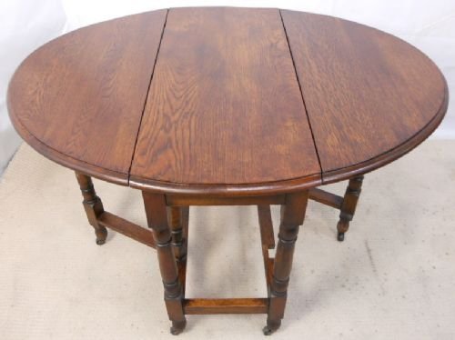 Solid Oak Dropleaf Oval Gateleg Dining Table
