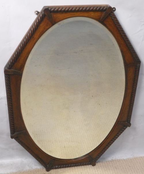Oak Framed Octagonal Hanging Wall Mirror