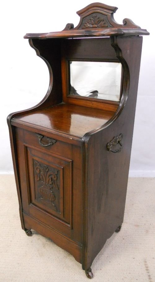 Edwardian Carved Mahogany Coal Box Purdonium