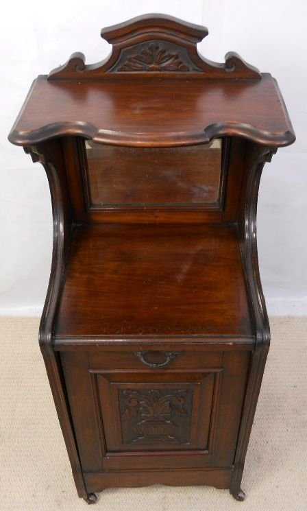 fig 1. Edwardian Carved Mahogany Coal Box Purdonium
