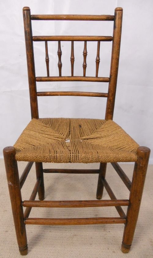 Elm Spindle Back Rush Seat Single Chair