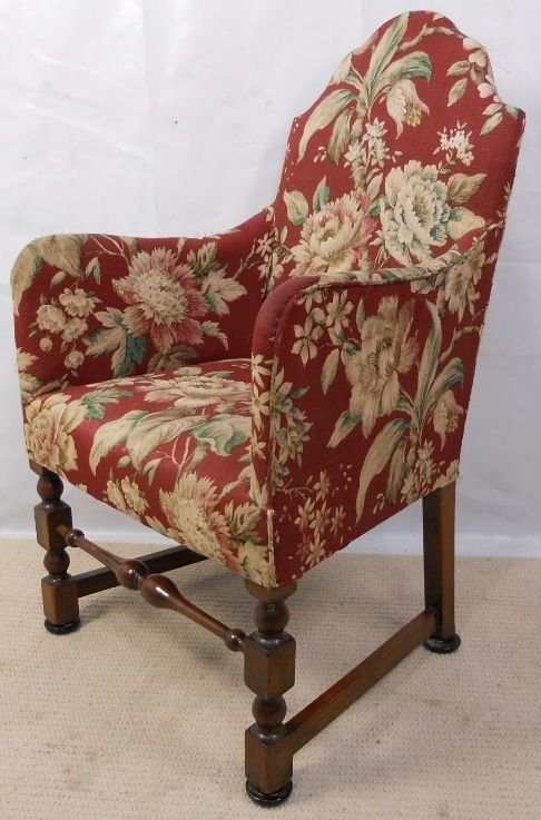 Jacobean Style Oak Framed Upholstered Tub Armchair