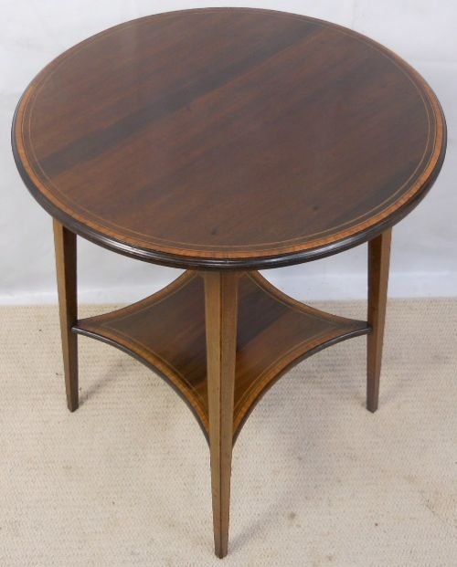 Edwardian Inlaid Mahogany Round Occasional Table
