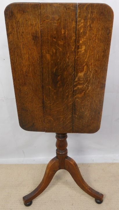 Georgian Oak Rectangular Tilt Top Tripod Table