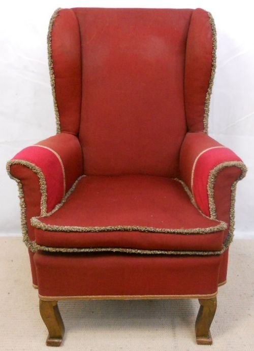 Small Wing Upholstered Fireside Armchair