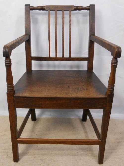 Georgian Country Oak Carver Armchair