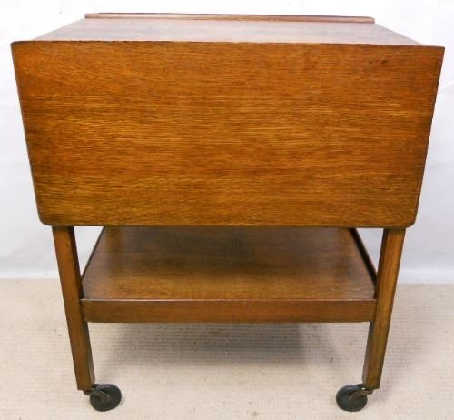 Oak Dropleaf Tea Trolley