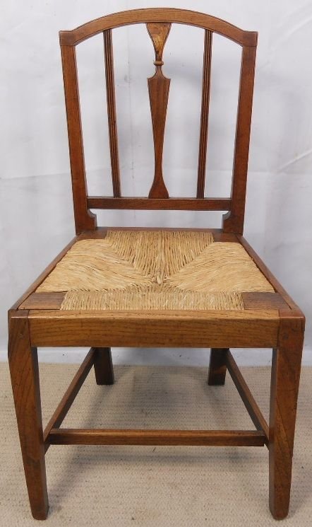 Georgian Elm Single Chair with Rush Seat