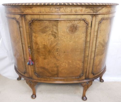 Bowfront Walnut Cabinet