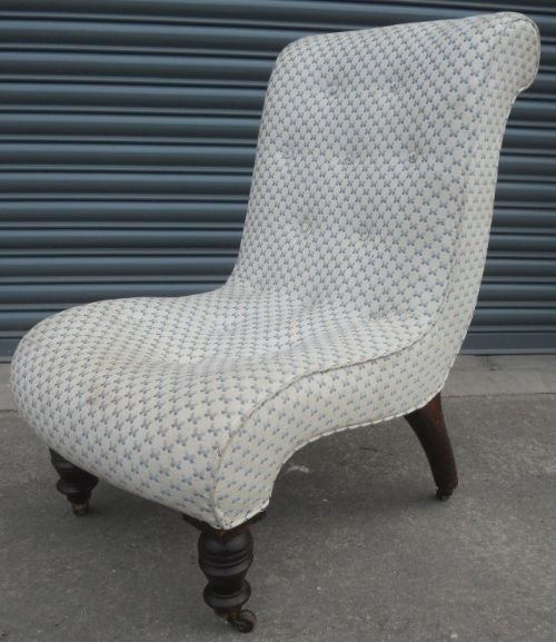 Edwardian Mahogany Upholstered Nursing Chair