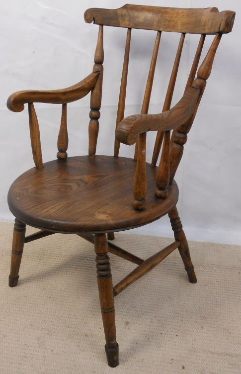 Victorian Elm Windsor Kitchen Armchair
