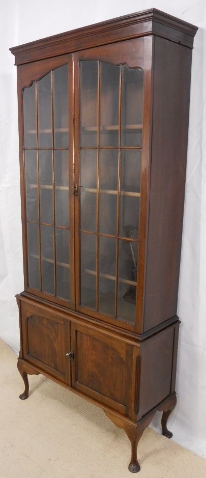 fig 1. Georgian Style Mahogany Bookcase Cabinet