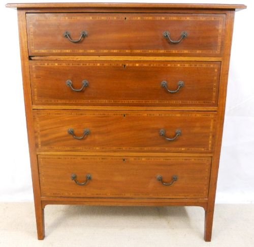 Edwardian Inlaid Mahogany Chest of Four Drawers