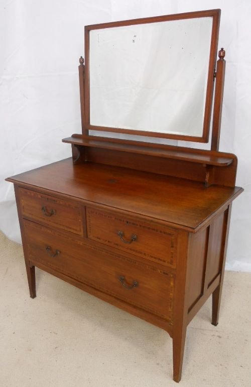 Edwardian Inlaid Mahogany Dressing Chest
