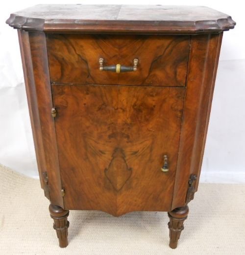 Italian Burr Walnut Bedside Cabinet