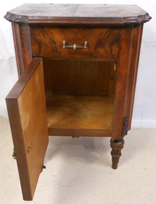 fig 1. Italian Burr Walnut Bedside Cabinet