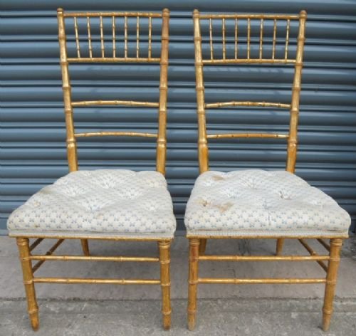 Pair Gilt Salon Chairs